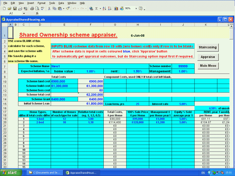 shared ownership housing appraiser inputs