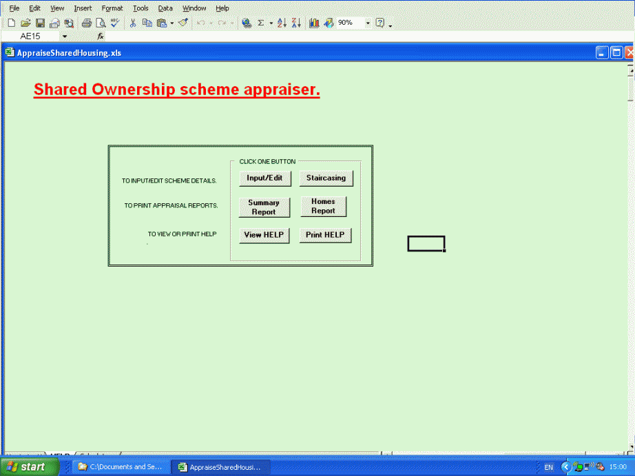 Excel shared ownership housing appraiser